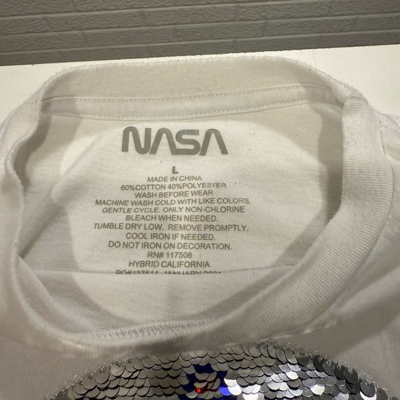 White Sequin NASA Logo Tee - Picture 4 of 4